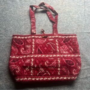 Vera BradleyPaisley Red Quilted Tote Bag